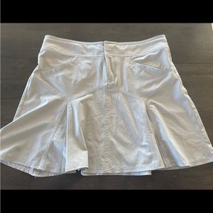 Athleta A Line Flair Skirt Size 10 Khaki Beige Mini Stretch Casual All Terrain